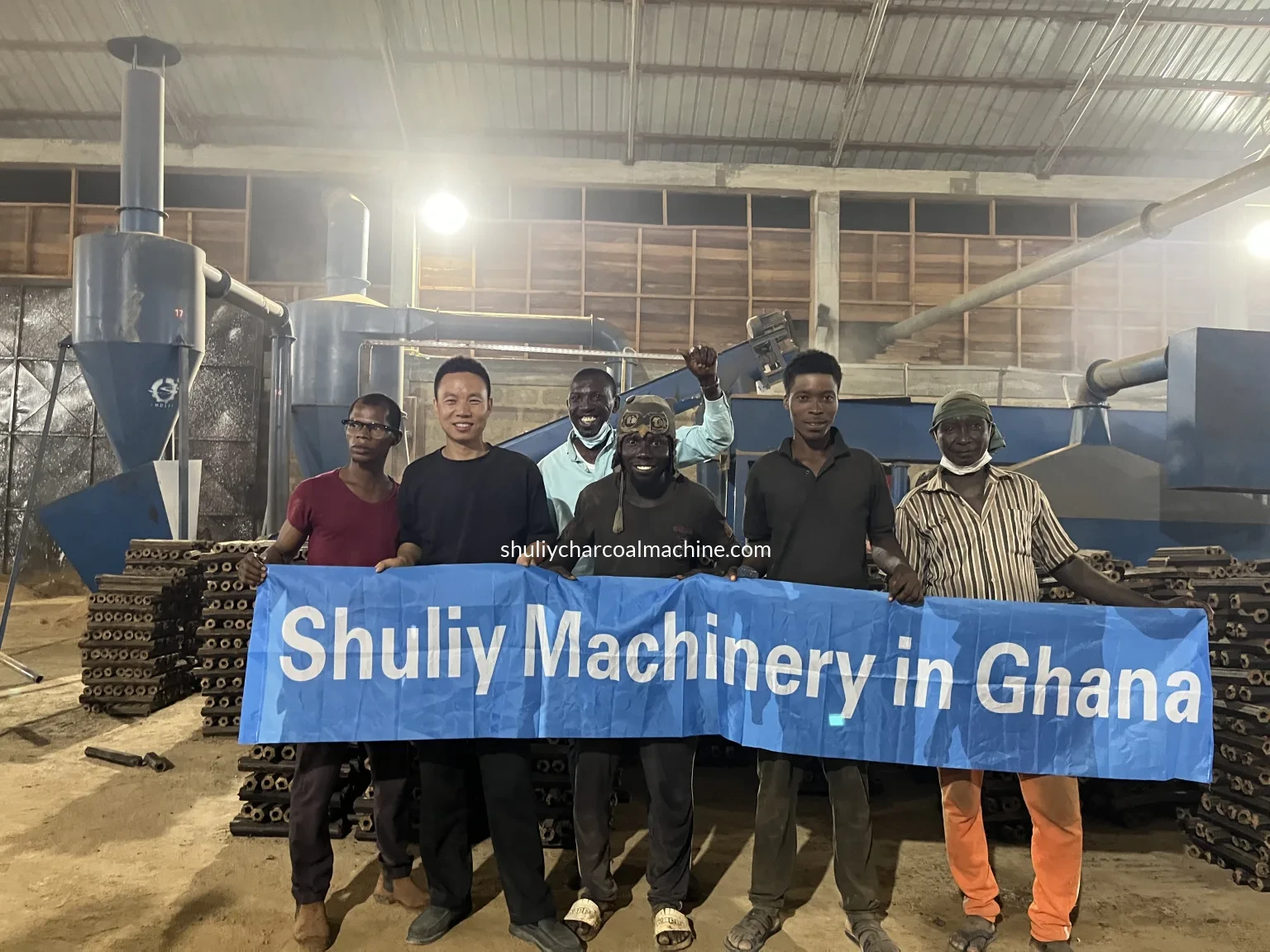 Customer case of machine-made charcoal production line