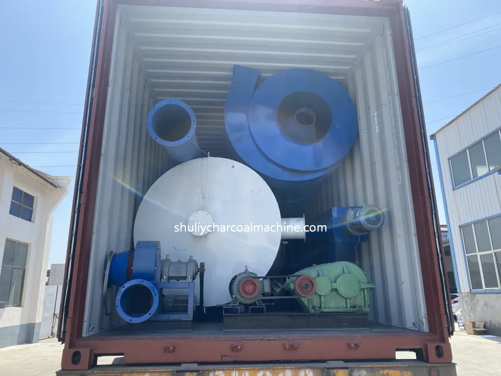 Mechanical charcoal production line machine is being shipped