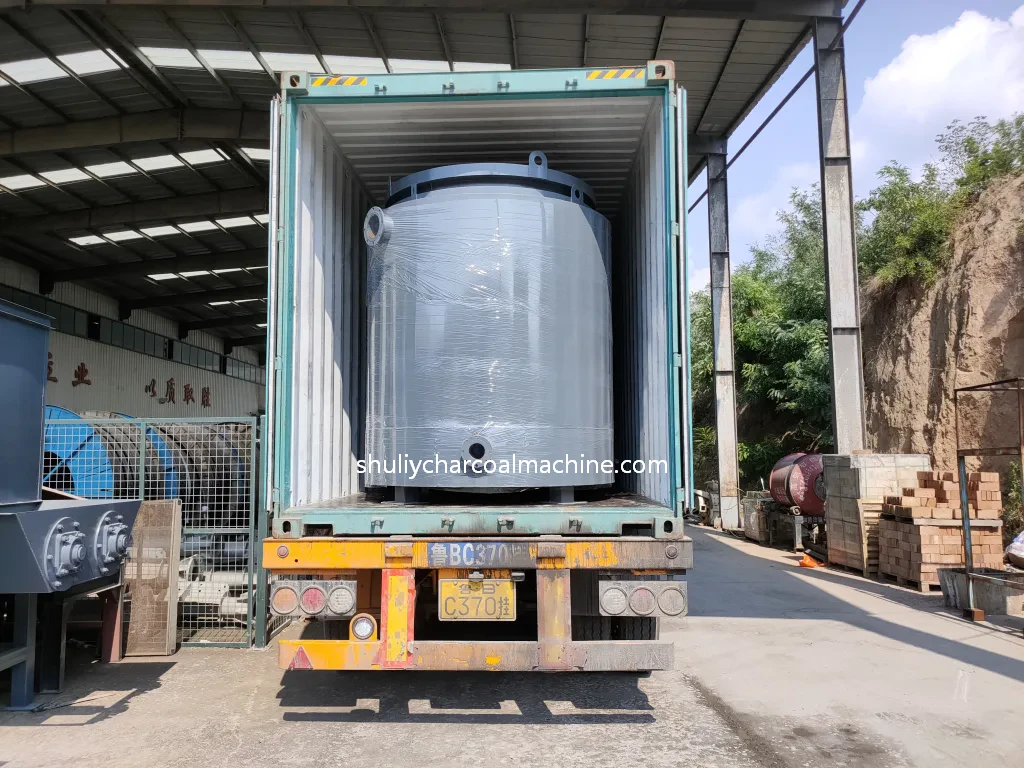 Delivery of hoisted carbonization furnace